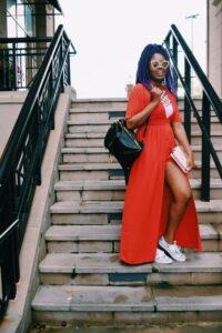 maxi romper, Vans sneakers and leather backpack look